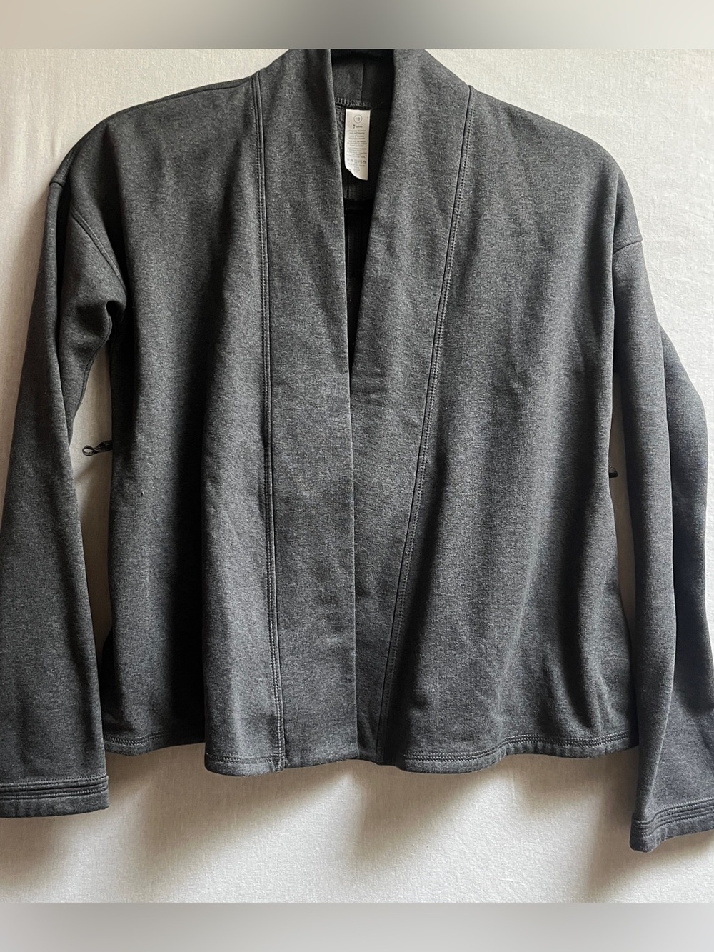 Ivivva Gray Open Front Asymmetrical Wrap Cardigan Jacket Sz 10
